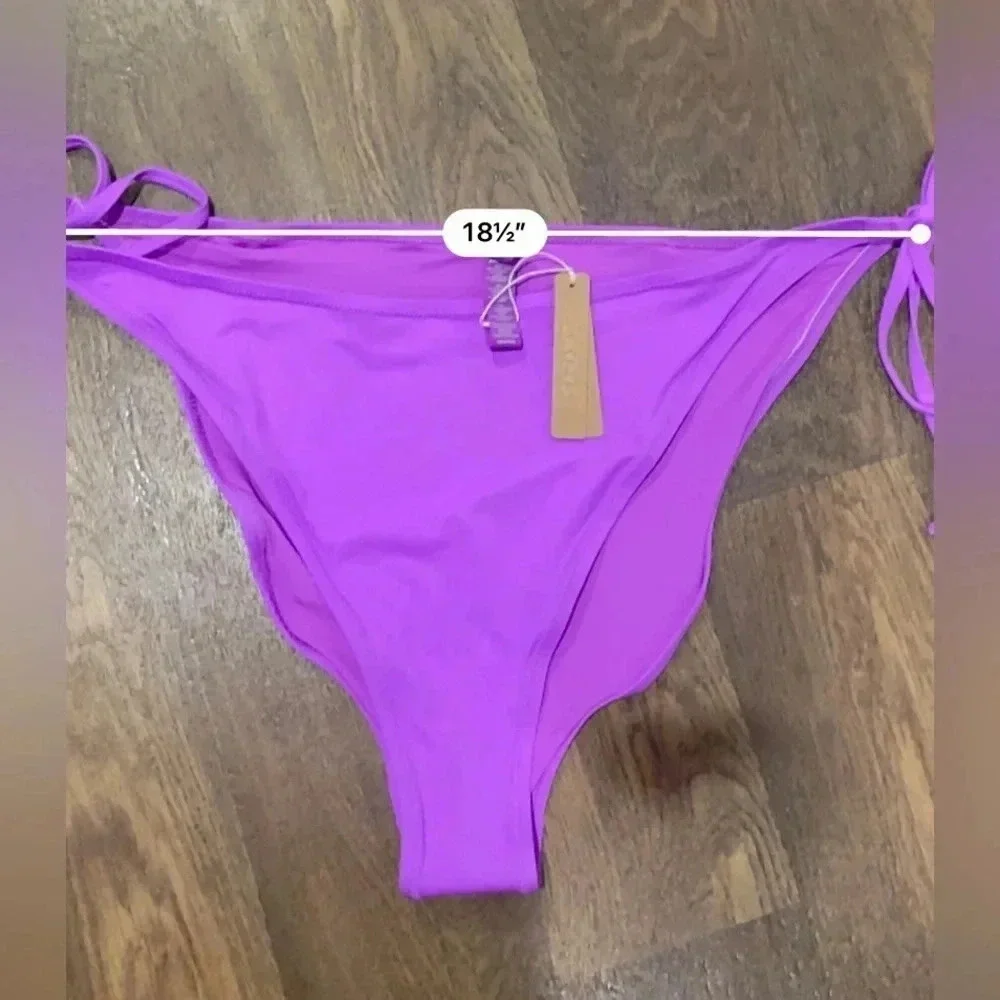 SKIMS Swim DIPPED TIE BOTTOM Violet Purple Size 4X. New with Tags